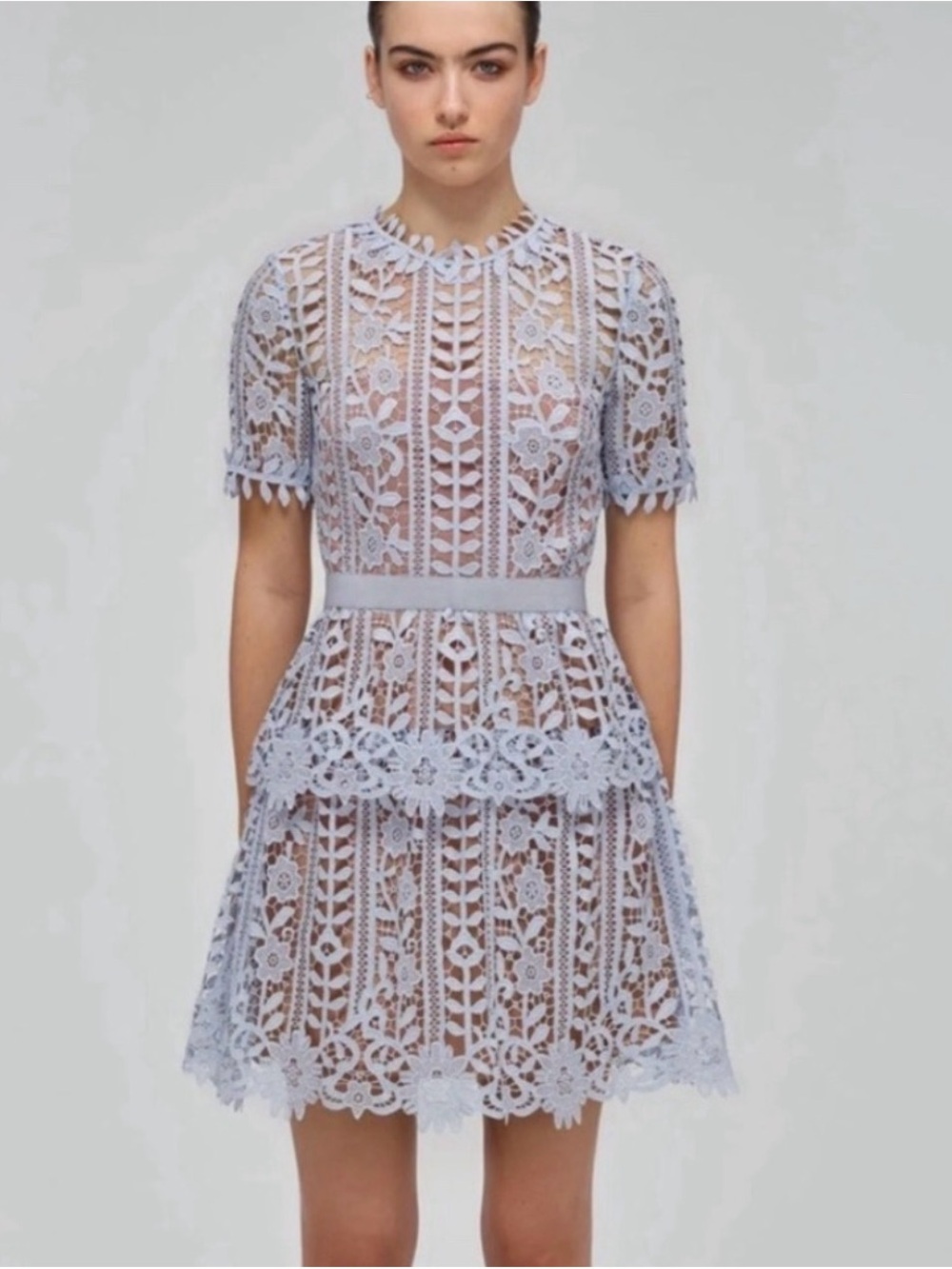 Self-Portrait Tiered Guipure Lace Dress Size 4